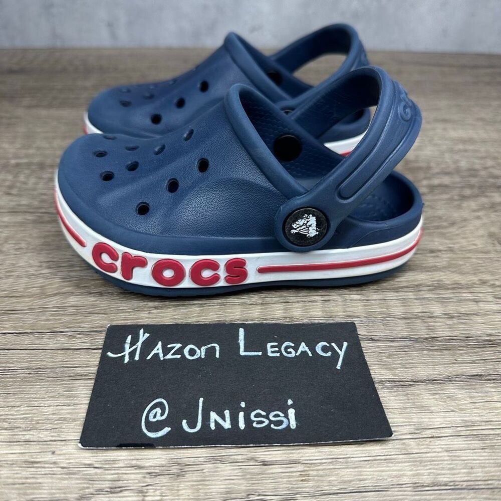 Crocs~Kids~Bayaband Clog – Lightweight, Secure Fit,~Slip-On Shoes~Size 7